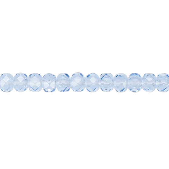 5x4mm - Preciosa Czech - Sapphire Blue - 15.5" Strand - Faceted Rondelle Fire Polished Glass Beads