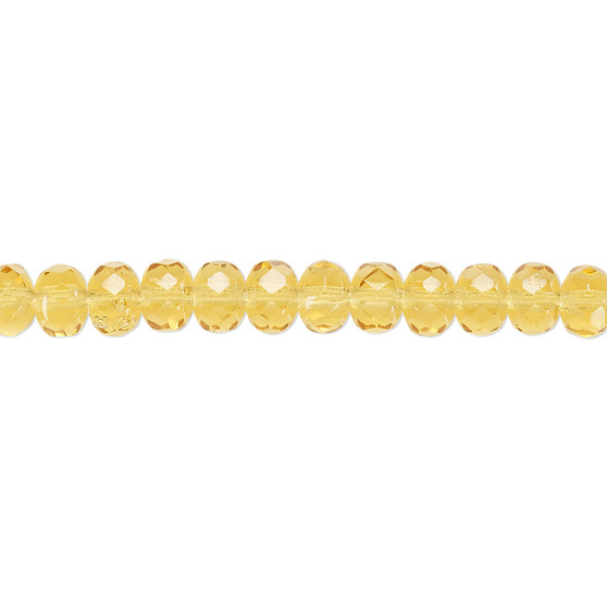 5x4mm - Preciosa Czech - Honey - 15.5" Strand - Faceted Rondelle Fire Polished Glass Beads