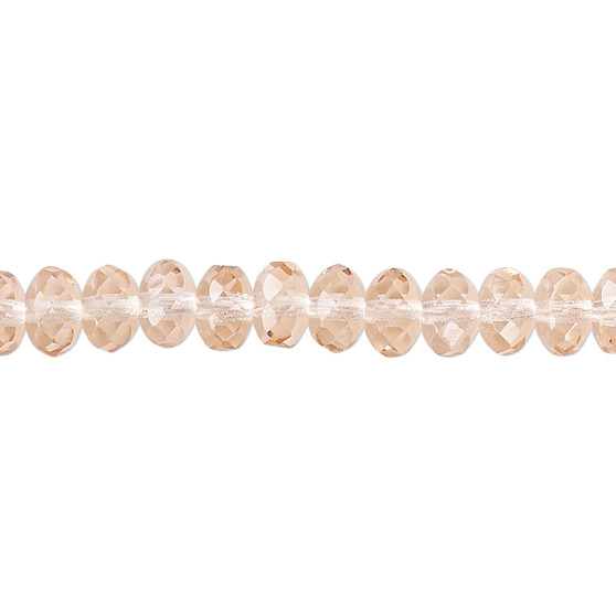 7x5mm - Preciosa Czech - Light Rose - 15.5" Strand - Faceted Rondelle Fire Polished Glass Beads