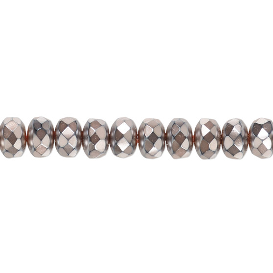 7x5mm - Preciosa Czech - Opaque Copper Carmen - 15.5" Strand - Faceted Rondelle Fire Polished Glass Beads