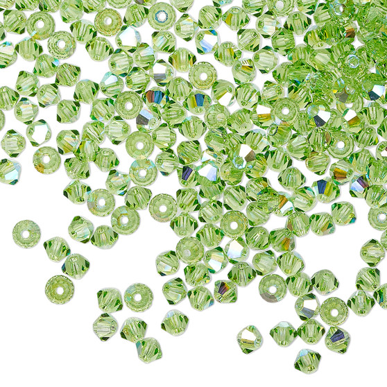 3mm - Preciosa Czech - Peridot AB - 144 pk - Faceted Bicone Crystal