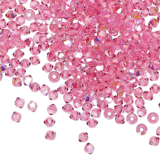 3mm - Preciosa Czech - Rose AB - 144 pk - Faceted Bicone Crystal