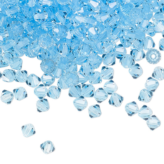4mm - Preciosa Czech - Aquamarine  - 144pk - Faceted Bicone Crystal