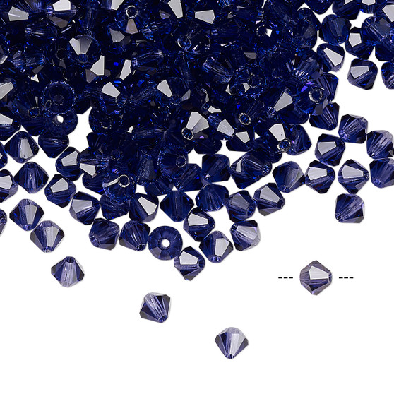 4mm - Preciosa Czech - Deep Tanzanite - 144pk - Faceted Bicone Crystal