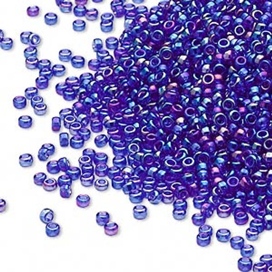 15-177 - 15/0 - Miyuki - Transparent Rainbow Cobalt - 35gms - Glass Round Seed Beads