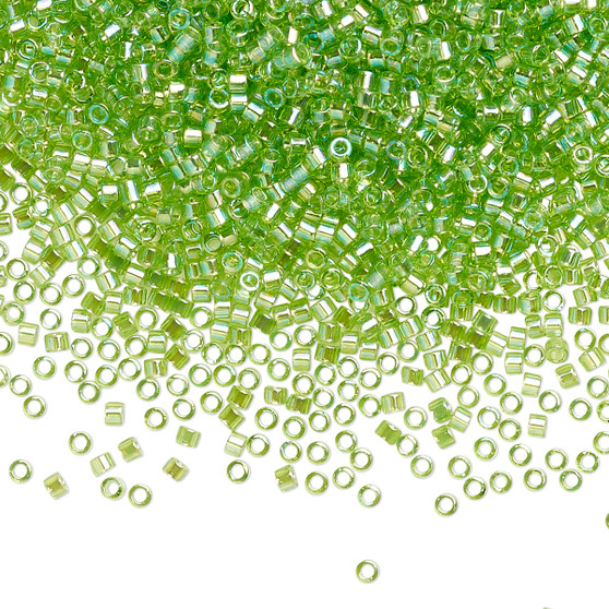 DB1246 - 11/0 - Miyuki Delica - Transparent Rainbow Apple Green - 50gms - Cylinder Seed Beads