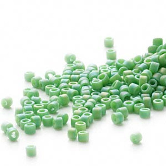 DB0877 - 11/0 - Miyuki Delica - Opaque Matte Rainbow Mint Green - 50gms - Cylinder Seed Beads