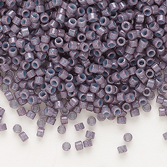 DB0662 - 11/0 - Miyuki Delica - Opaque Light Blue-Lined Plum - 50gms - Cylinder Seed Beads