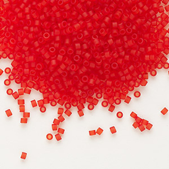 DB0745 - 11/0 - Miyuki Delica - Transparent Matte Light Red - 50gms - Cylinder Seed Beads