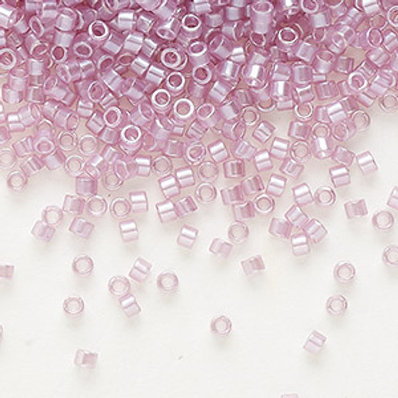 DB1482 - 11/0 - Miyuki Delica - Transparent Crystal Glazed Luster Sunset Pink - 7.5gms - Cylinder Seed Beads