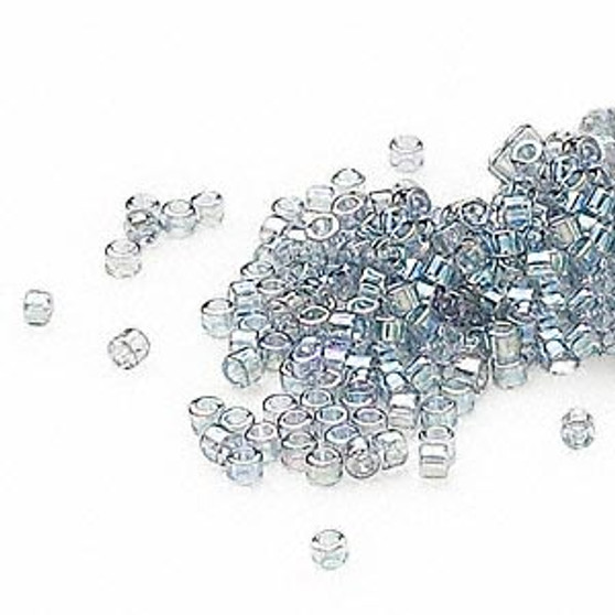 DB0111 - 11/0 - Miyuki Delica - Transparent Glazed Luster Rainbow Light Grey - 50gms - Cylinder Seed Beads