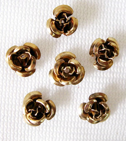 6x4.5mm - Coffee - 5gms (approx 120) - Aluminum Rose Flower