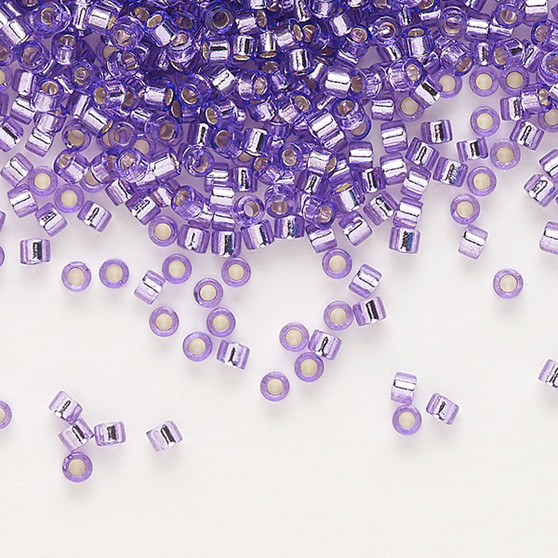 DB1347 - 11/0 - Miyuki Delica - Transparent Silver Lined Purple - 50gms - Cylinder Seed Beads