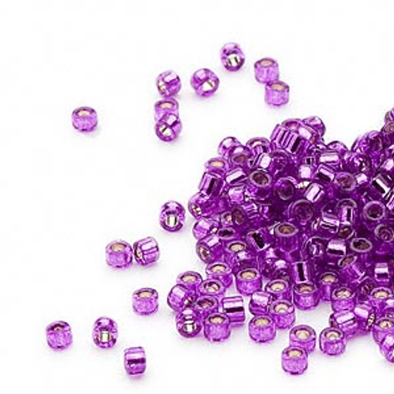 DB1345 - 11/0 - Miyuki Delica - Transparent Silver Lined Frosted Red Violet - 7.5gms - Cylinder Seed Beads