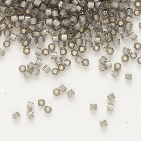 DB0631 - 11/0 - Miyuki Delica - Transparent Silver Lined Opal Dark Grey - 50gms - Cylinder Seed Beads