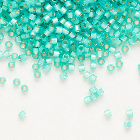 DB0627 - 11/0 - Miyuki Delica - Transparent Silver Lined Opal Aqua Green - 50gms - Cylinder Seed Beads