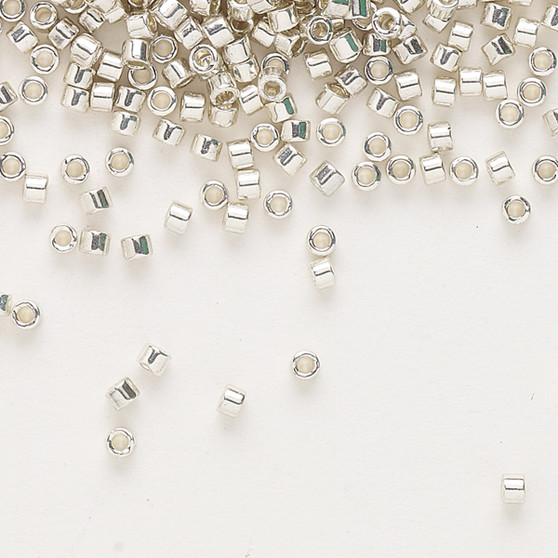 DB0035 - 11/0 - Miyuki Delica - opaque galvanized silver - 50gms - Cylinder Seed Beads