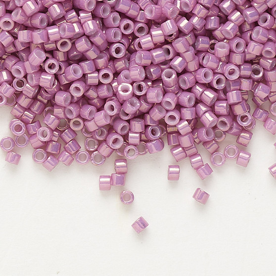 DB0253 - 11/0 - Miyuki Delica - opaque white gold luster rose - 50gms - Cylinder Seed Beads