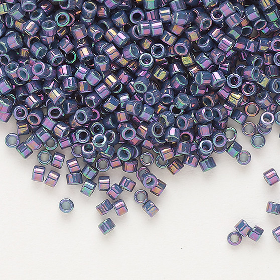 DB0134 - 11/0 - Miyuki Delica - opaque gold luster rainbow violet - 50gms - Cylinder Seed Beads