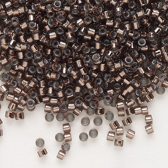 DB0184 - 11/0 - Miyuki Delica - semitransparent copper-lined grey - 50gms - Cylinder Seed Beads