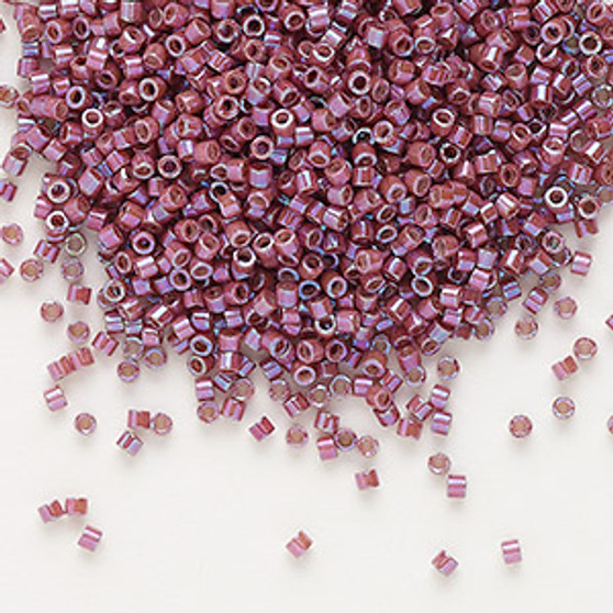 DB1015 - 11/0 - Miyuki Delica - opaque metallic gold luster rainbow cherry - 50gms - Cylinder Seed Beads