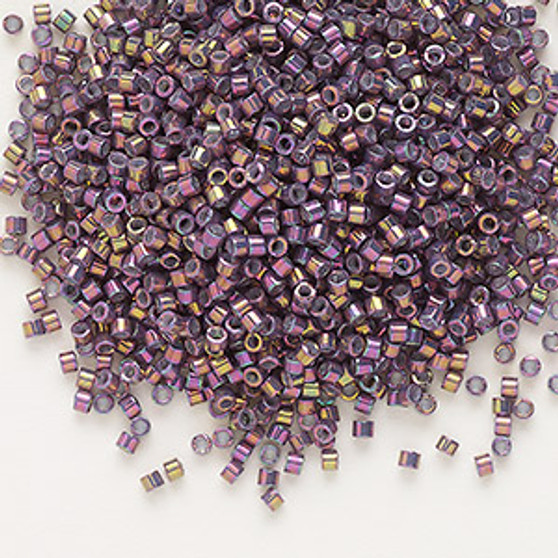 DB1014 - 11/0 - Miyuki Delica - opaque metallic gold luster rainbow rhubarb - 50gms - Cylinder Seed Beads