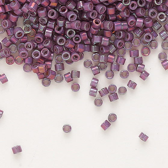 DB1012 - 11/0 - Miyuki Delica - opaque metallic gold luster rainbow grape - 50gms - Cylinder Seed Beads