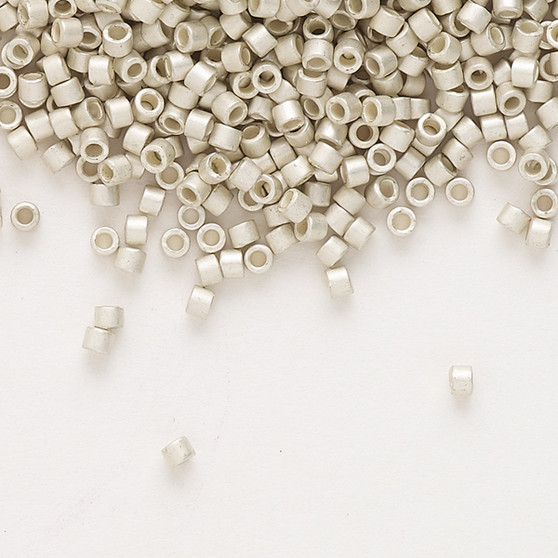 DB1151 - 11/0 - Miyuki Delica - opaque semi-matte galvanized silver - 50gms - Cylinder Seed Beads