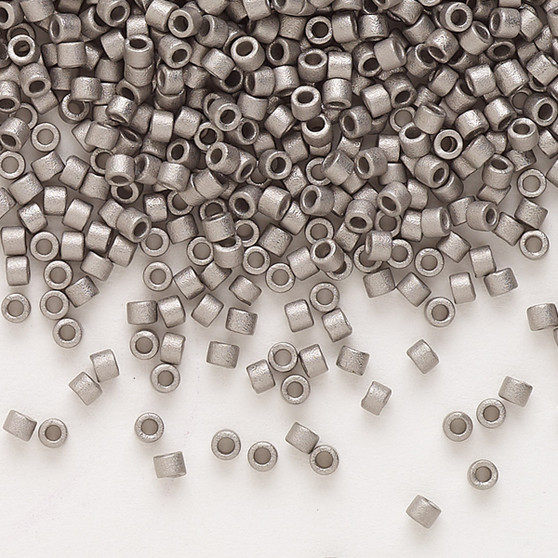 DB0321 - 11/0 - Miyuki Delica - opaque matte nickel-finished - 50gms - Cylinder Seed Beads