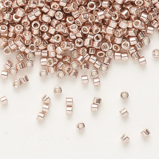 DB0418 - 11/0 - Miyuki Delica - opaque galvanized light rose - 50gms - Cylinder Seed Beads