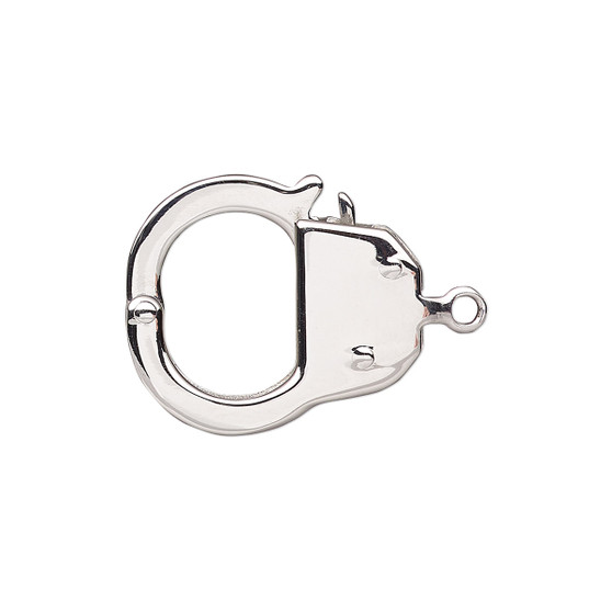 Clasp, tab, stainless steel, 34x29mm handcuff. Sold individually.