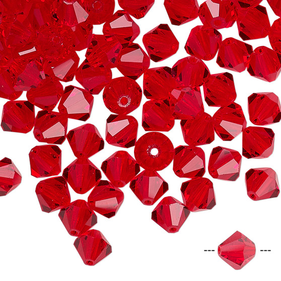 6mm - Preciosa Czech - Light Siam - 144pk - Faceted Bicone Crystal