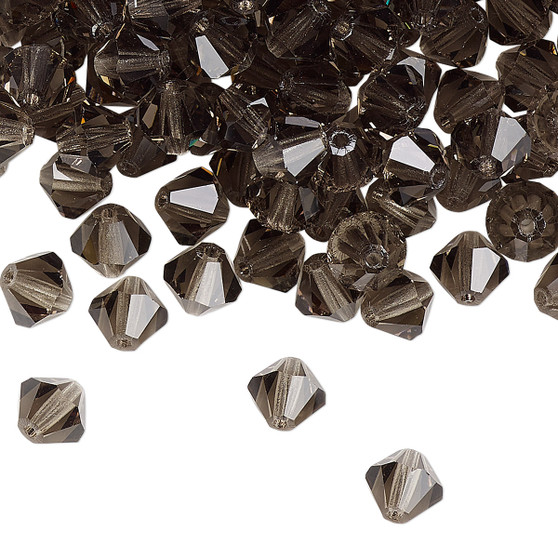 6mm - Preciosa Czech - Black Diamond - 144pk - Faceted Bicone Crystal