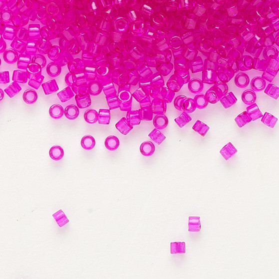 DB1310 - 11/0 - Miyuki Delica - Transparent Hot Pink - 50gms - Cylinder Seed Beads