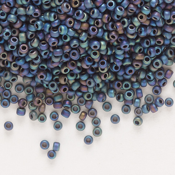 11-401FR - 11/0 - Miyuki - Opaque Matte Rainbow Black - 25gms - Glass Round Seed Bead