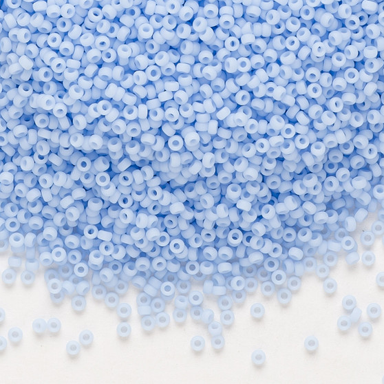 15-494F - 15/0 - Miyuki - Opaque Matte Blue Agate - 8.2gms Vial Glass Round Seed Beads