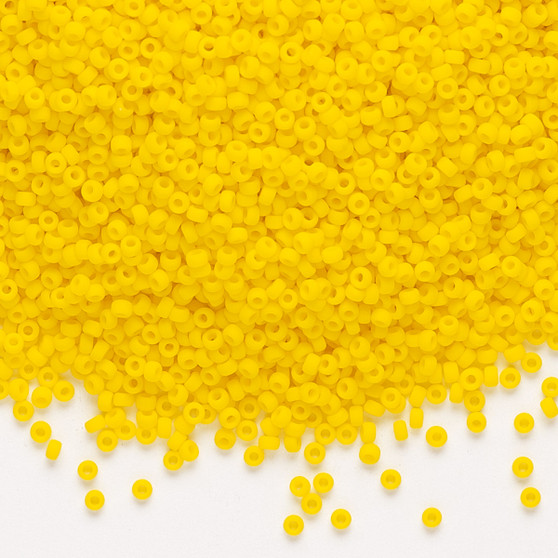 15-404D/F - 15/0 - Miyuki - Opaque Matte Canary - 8.2gms Vial Glass Round Seed Beads