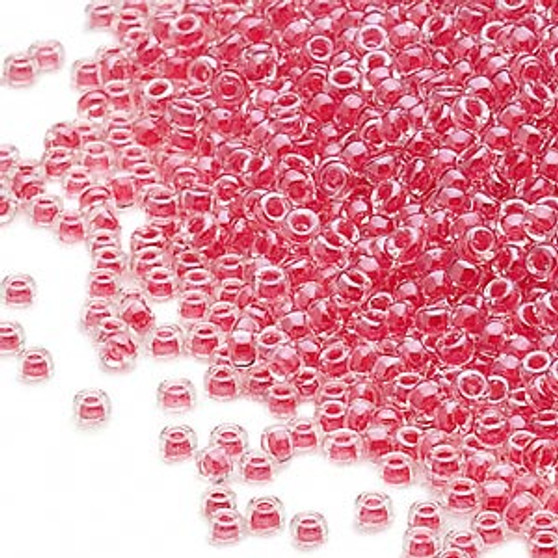 15-226 - 15/0 - Miyuki - Transparent Colour-Lined Luster Red - 35gms Glass Round Seed Beads
