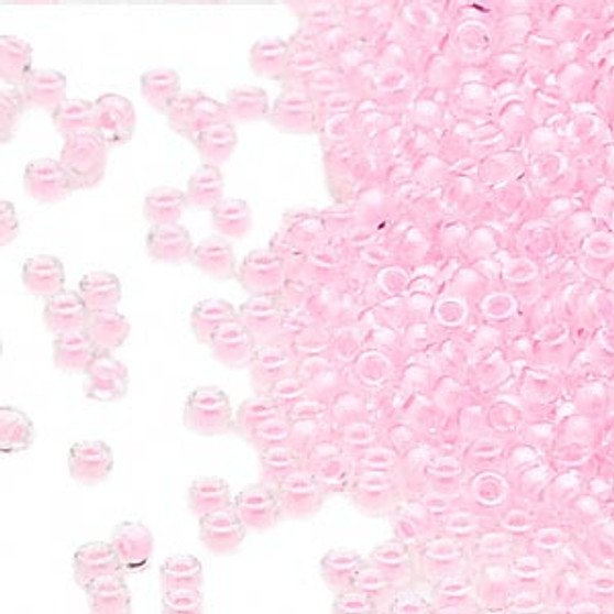 15-207 - 15/0 - Miyuki - Transparent Colour-Lined Luster Bubblegum Pink - 35gms Glass Round Seed Beads