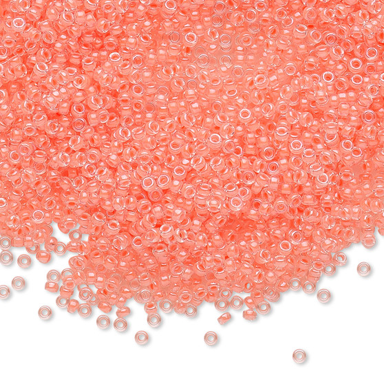 15-1122 - 15/0 - Miyuki - Transparent Luminous Colour Lined Neon Flamingo - 35gms  Glass Round Seed Beads