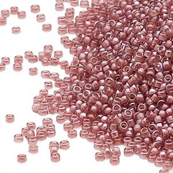 15-364 - 15/0 - Miyuki - Transparent Colour-Lined Fancy Dusty Rose - 35gms Glass Round Seed Beads