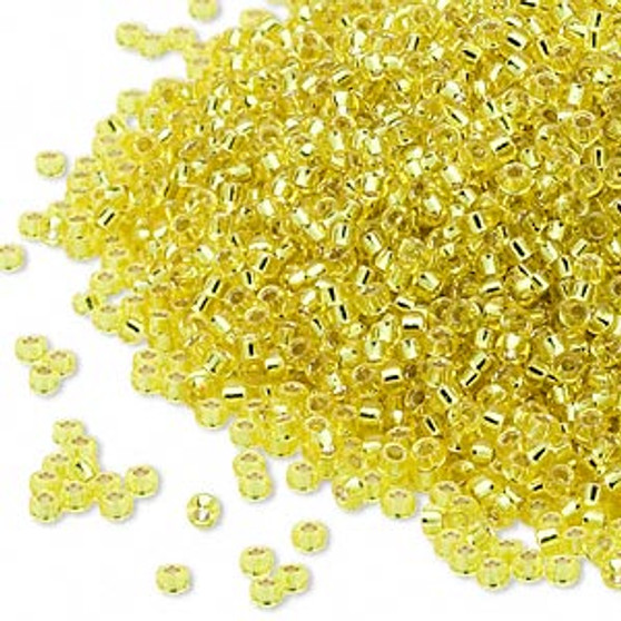 15-6 - 15/0 - Miyuki - Transparent Silver-Lined Yellow - 35gms Glass Round Seed Beads