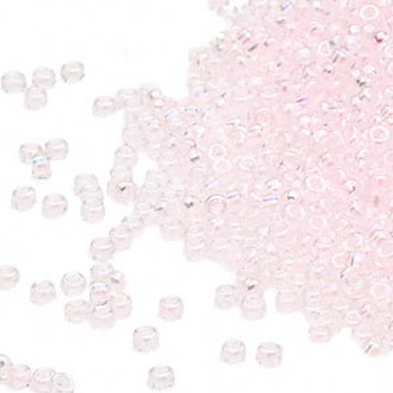 15-265 - 15/0 - Miyuki - Transparent Colour-Lined Rainbow Light Pink - 35gms Glass Round Seed Beads