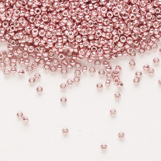 15-1067 - 15/0 - Miyuki - Opaque Galvanized Pink Blush - 8.2gms Vial Glass Round Seed Beads