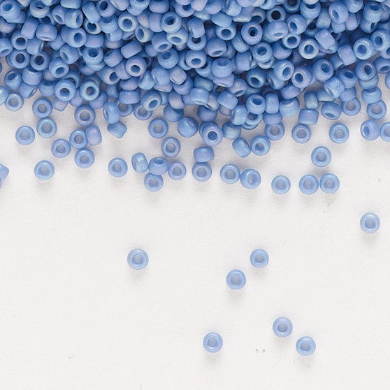 15-4704 - 15/0 - Miyuki - Opaque Matte Rainbow Mermaid Blue - 35gms Vial Glass Round Seed Beads