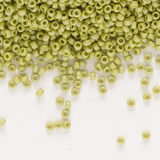15-4697 - 15/0 - Miyuki - Opaque Matte Rainbow Seaweed Green - 35gms Glass Round Seed Beads