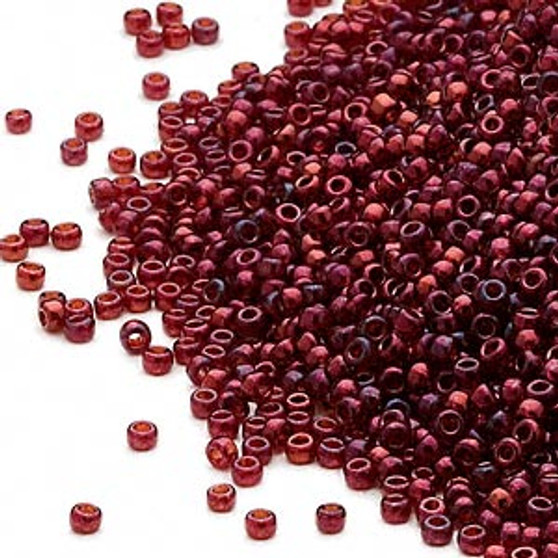 15-315 - 15/0 - Miyuki - Translucent Gold Luster Cranberry - 35gms Glass Round Seed Beads