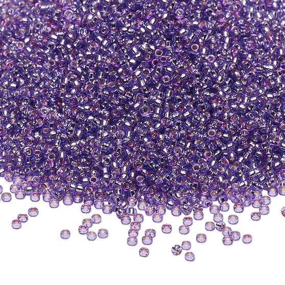 15-4278 - 15/0 - Miyuki - Duracoat Transparent Silver Lined Lavender - 8.2gms Vial Glass Round Seed Beads