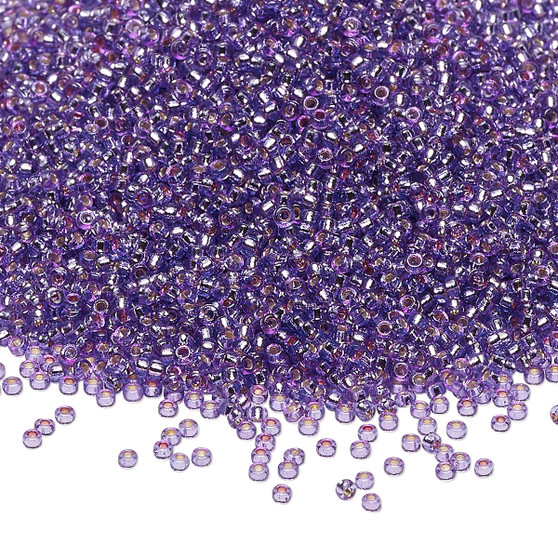 15-4278 - 15/0 - Miyuki - Duracoat Transparent Silver Lined Lavender - 35gms Vial Glass Round Seed Beads