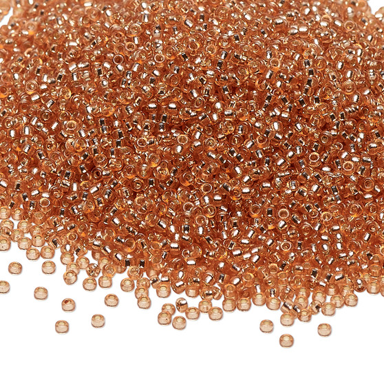 15-4262 - 15/0 - Miyuki - Duracoat Transparent Silver Lined Light Peach - 35gms Glass Round Seed Beads